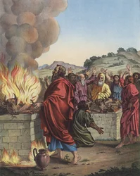 Elija und die Opfer auf den Altären Gottes und Baals